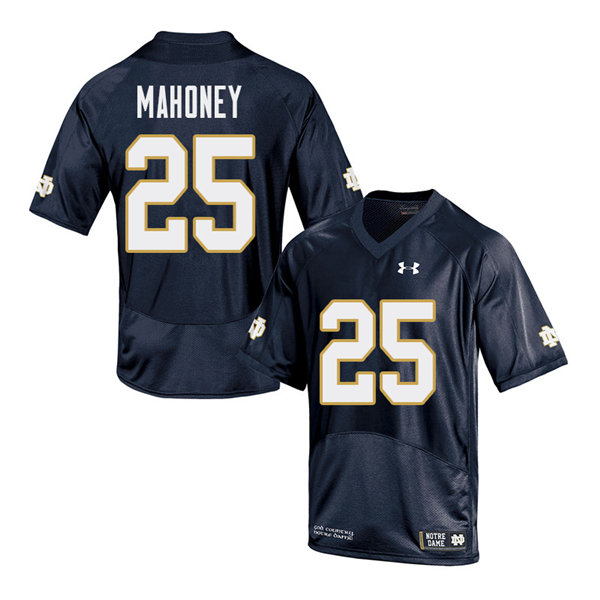 Men's NCAA Notre Dame Fighting Irish #25 John Mahoney Stitched College Under Armour Authentic Navy Big & Tall Football Jersey WM10D78EF